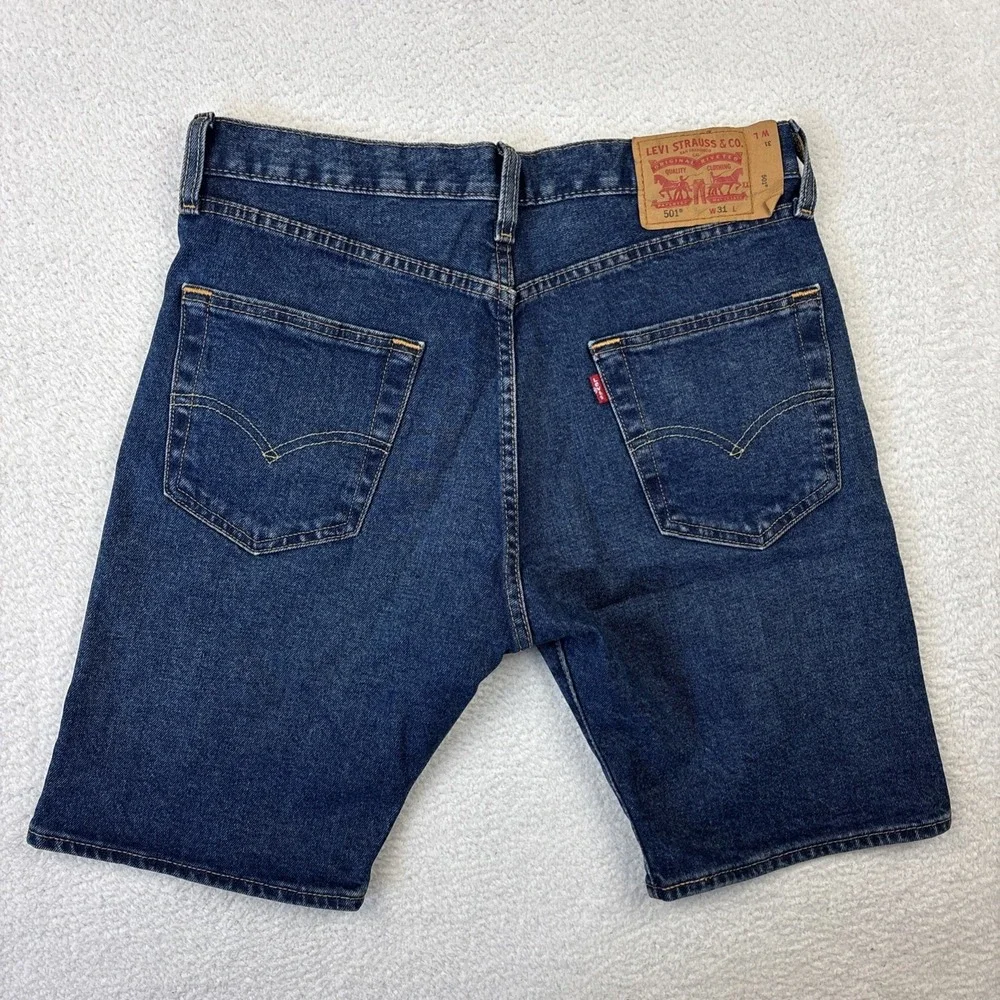 NEW LEVIS 501 Original Jorts Mens 31 Blue Denim Shorts Stretch 9